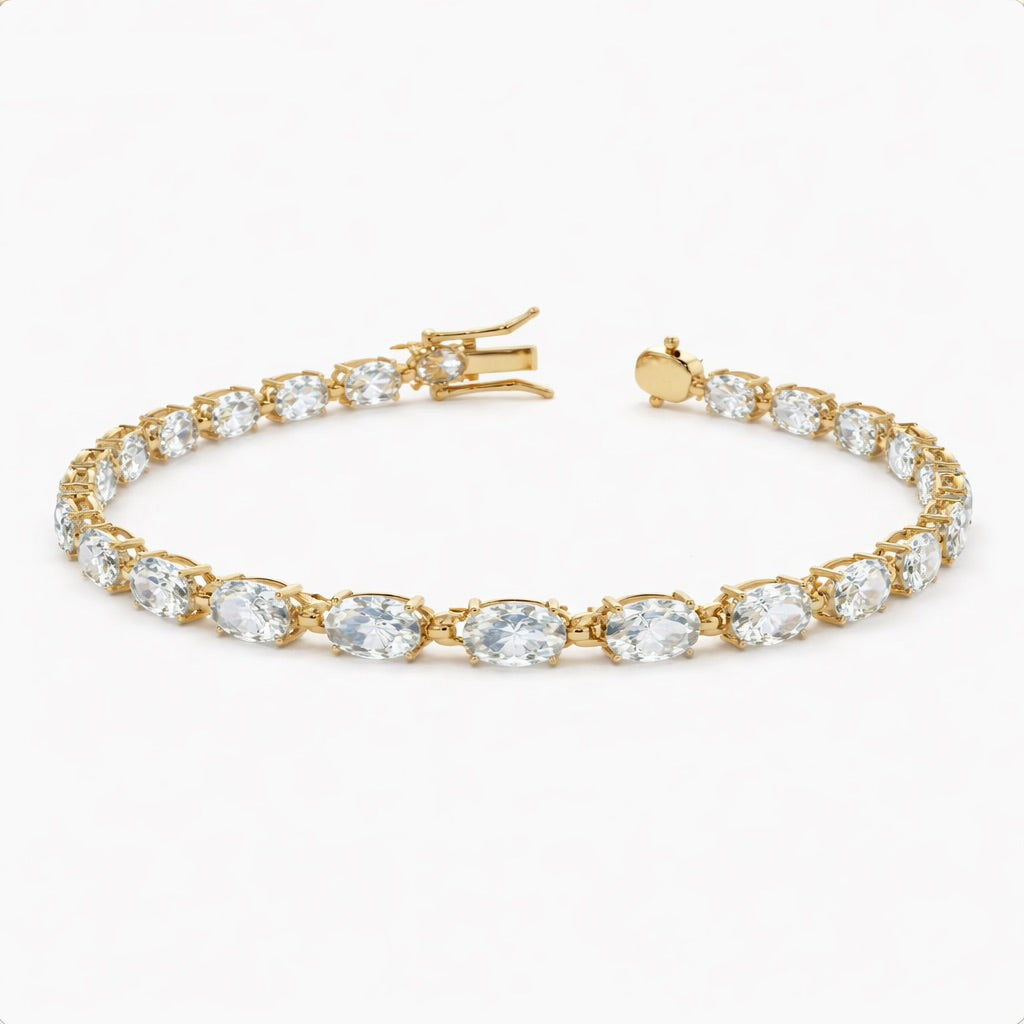 14K Gold Natural Sapphire Bracelet (4mm)