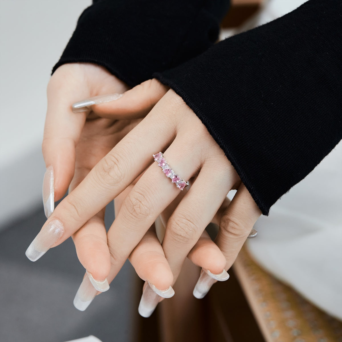 Anillos de diamantes con forma de corazón