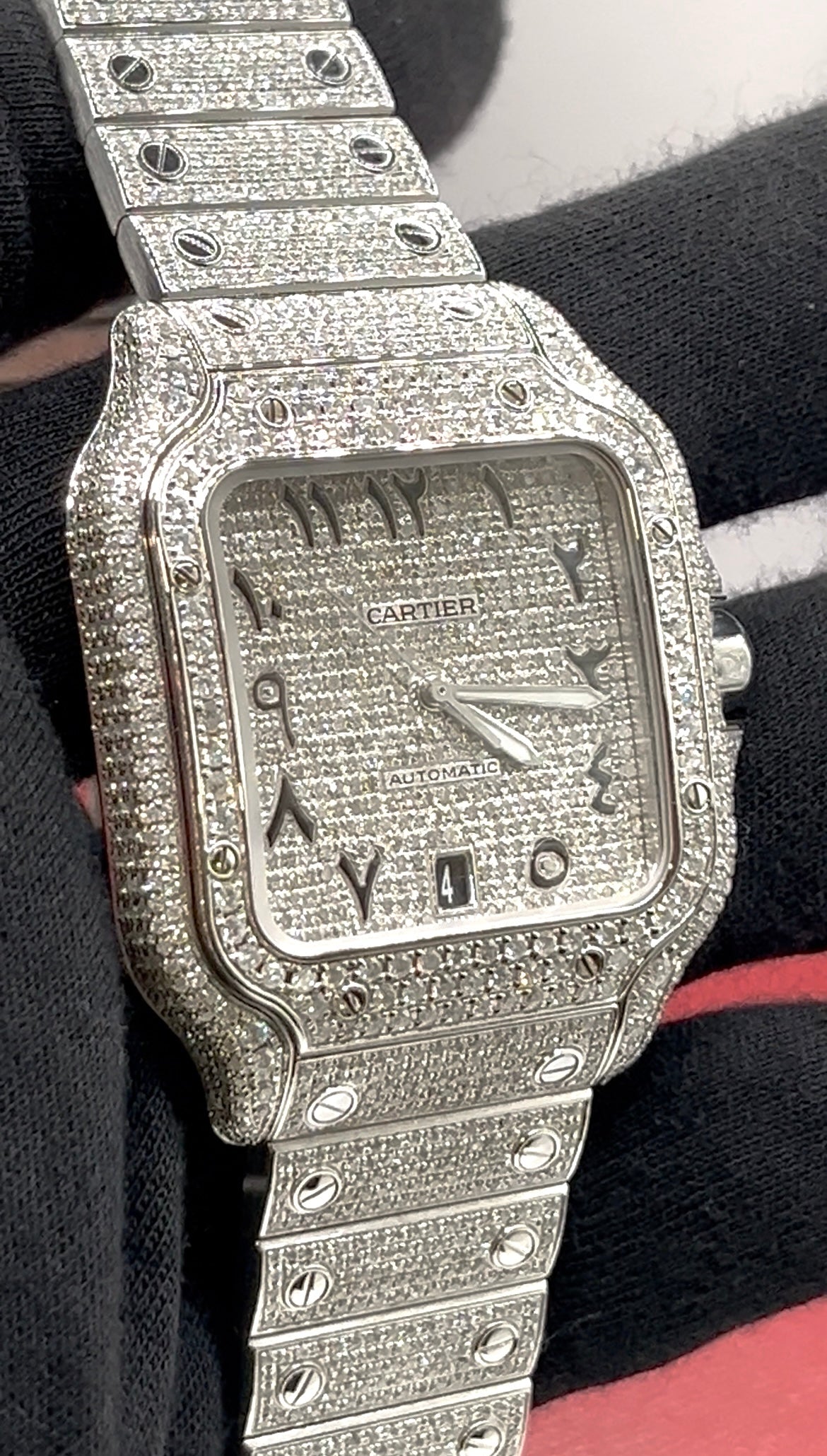 Cartier Buss Down Arabic Dial Watch