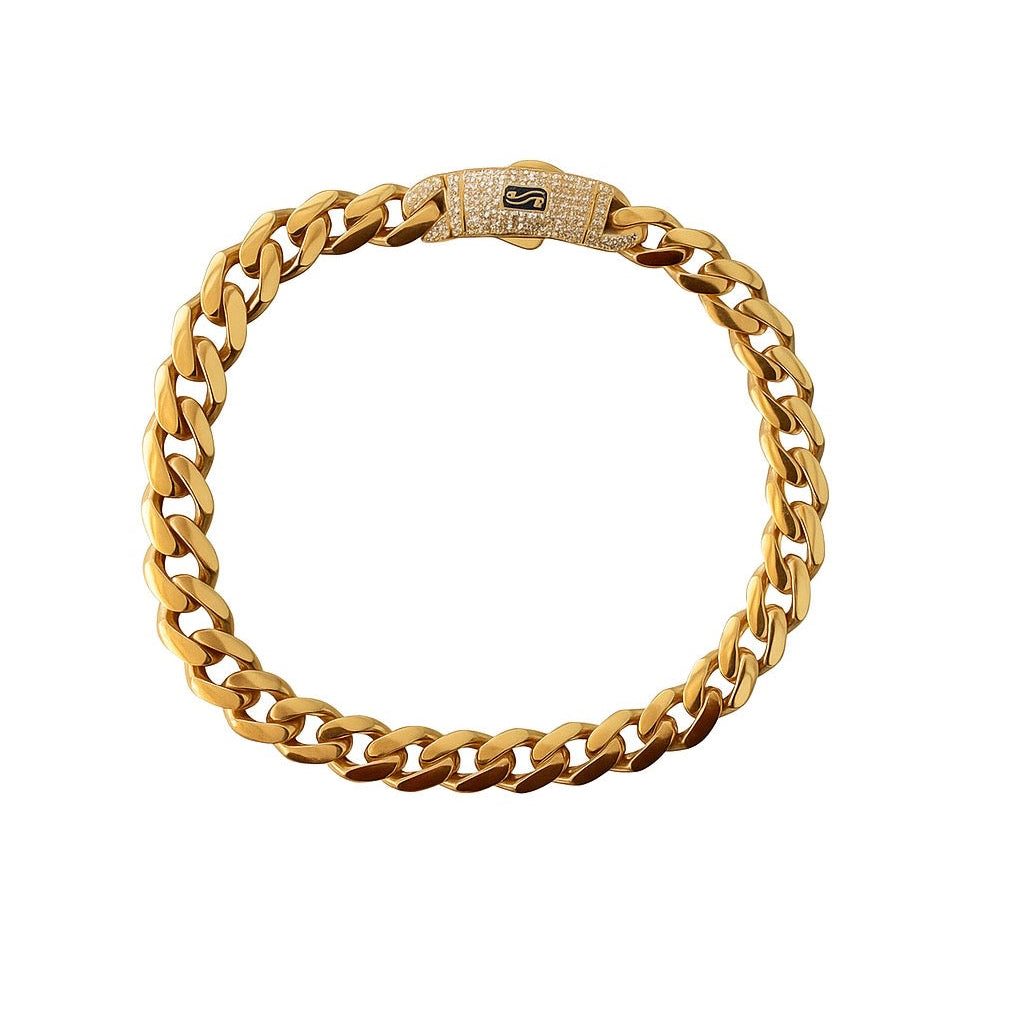 14K Cuban Monaco Bracelet (7mm)