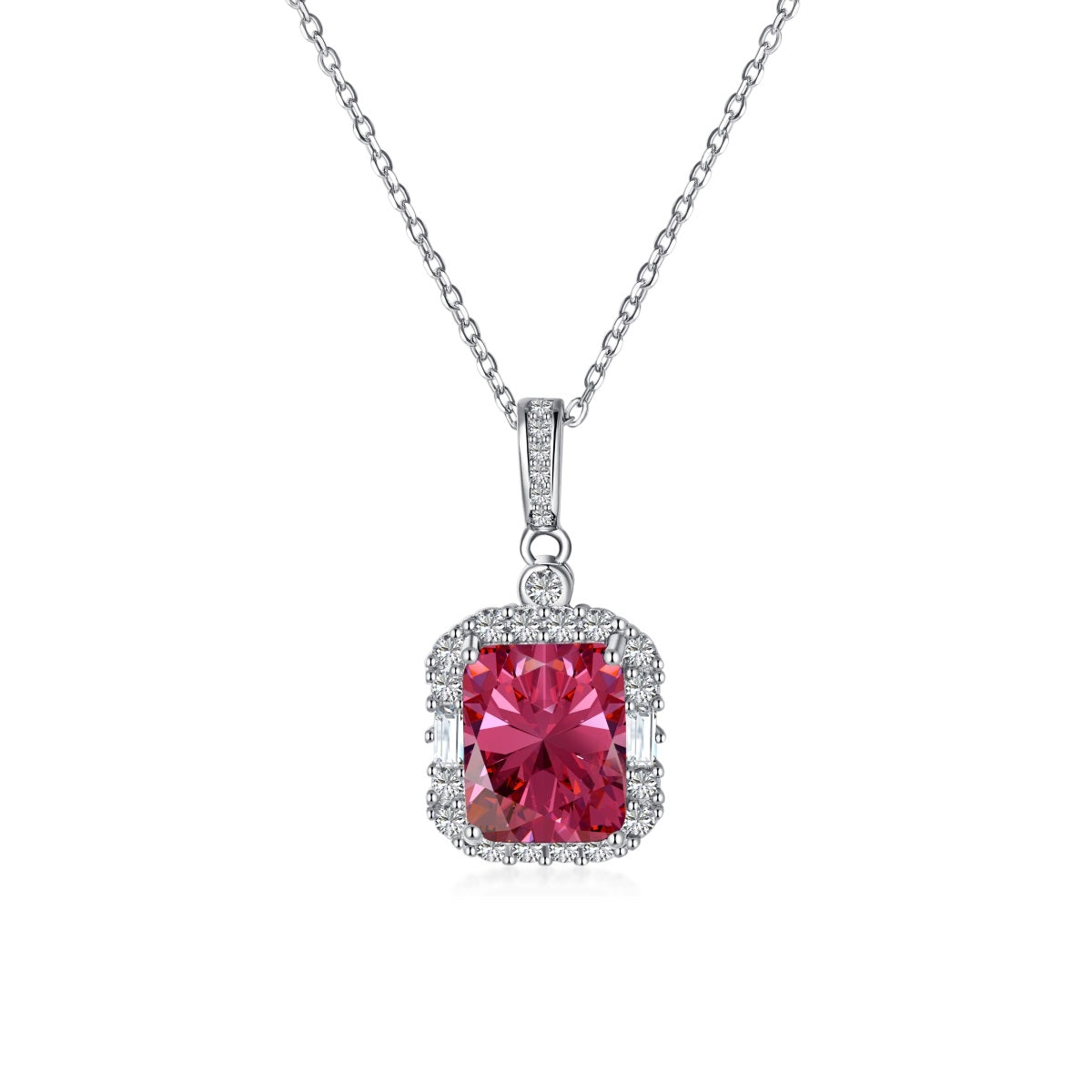Collar de diamantes rojos