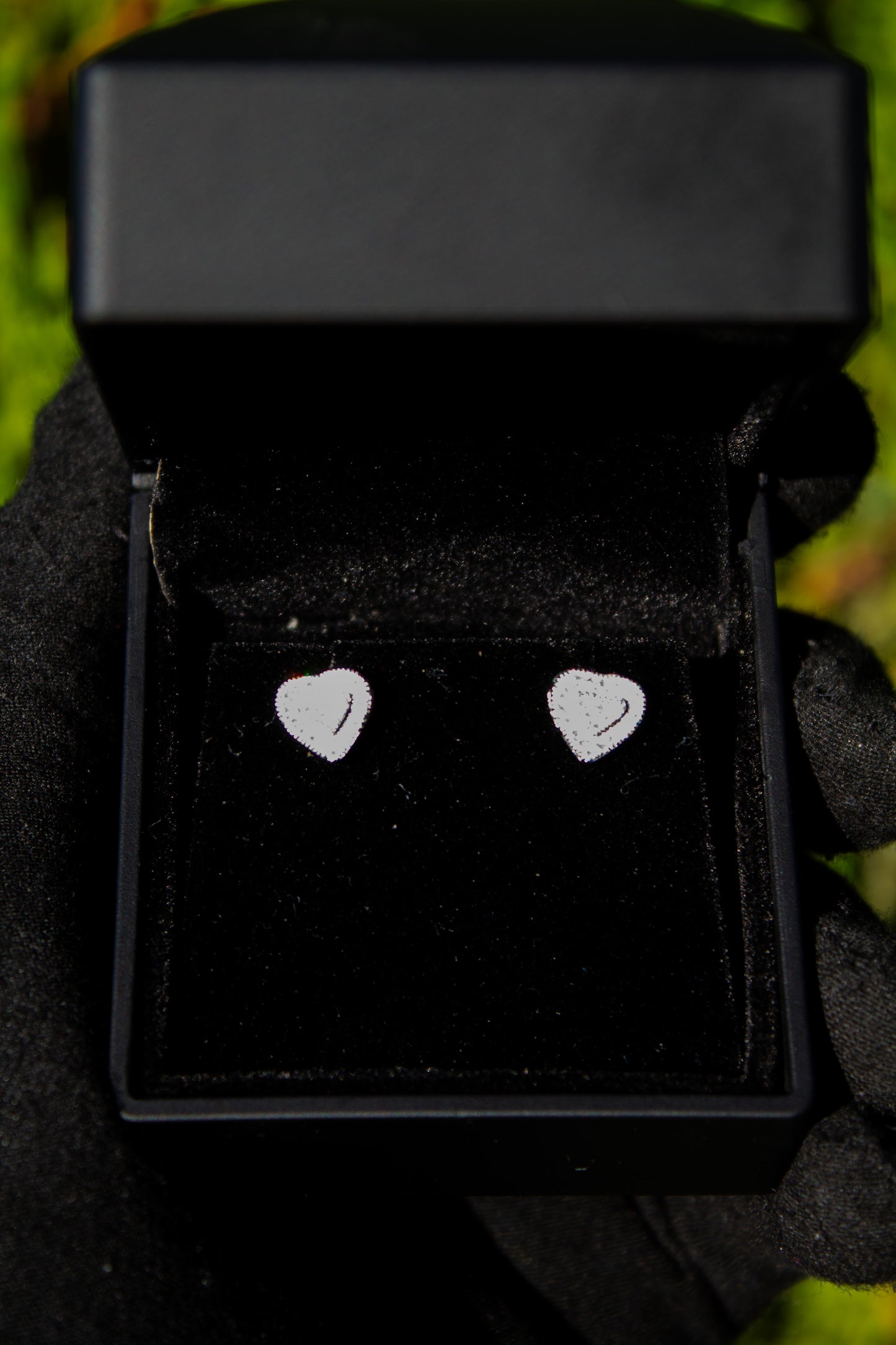 Juego de pendientes con forma de corazón VVS