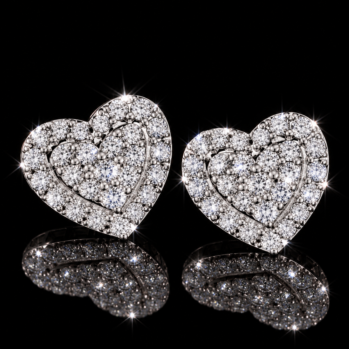 Double VVS Heart Earrings
