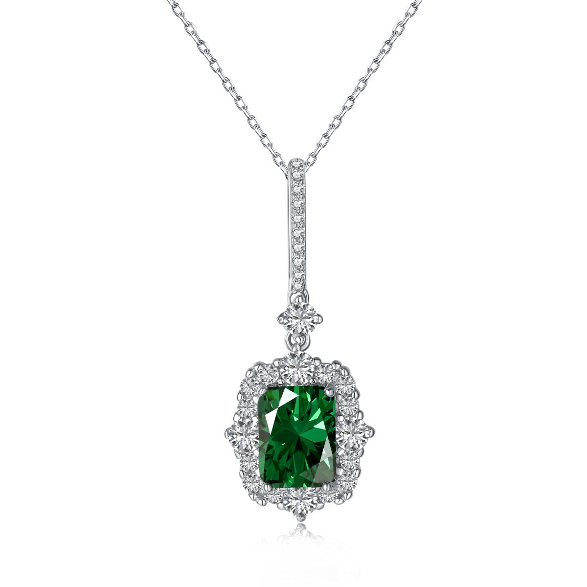 Collar de diamantes verdes