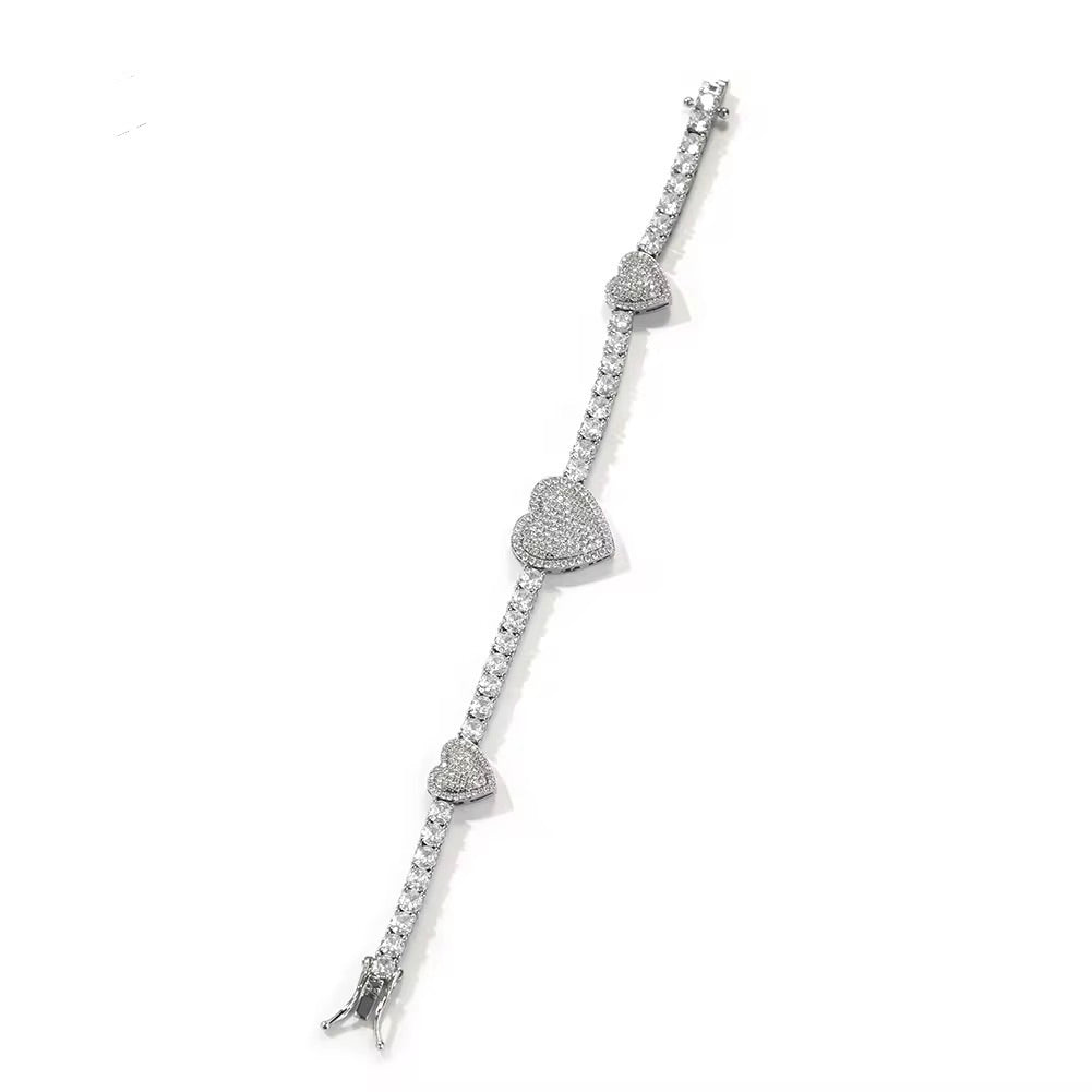 VVS Heart Tennis Bracelet (3mm / 14mm / 18mm)