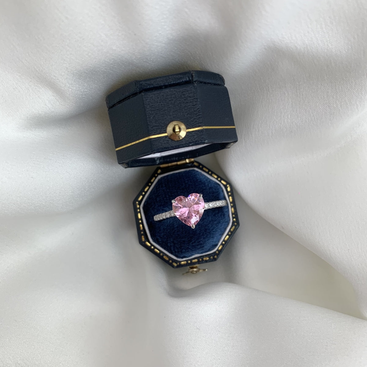 Pink Heart Diamond Ring