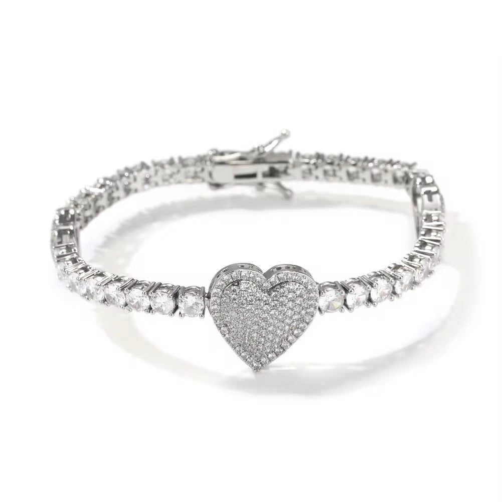 VVS Heart Tennis Bracelet (3mm / 14mm / 18mm)