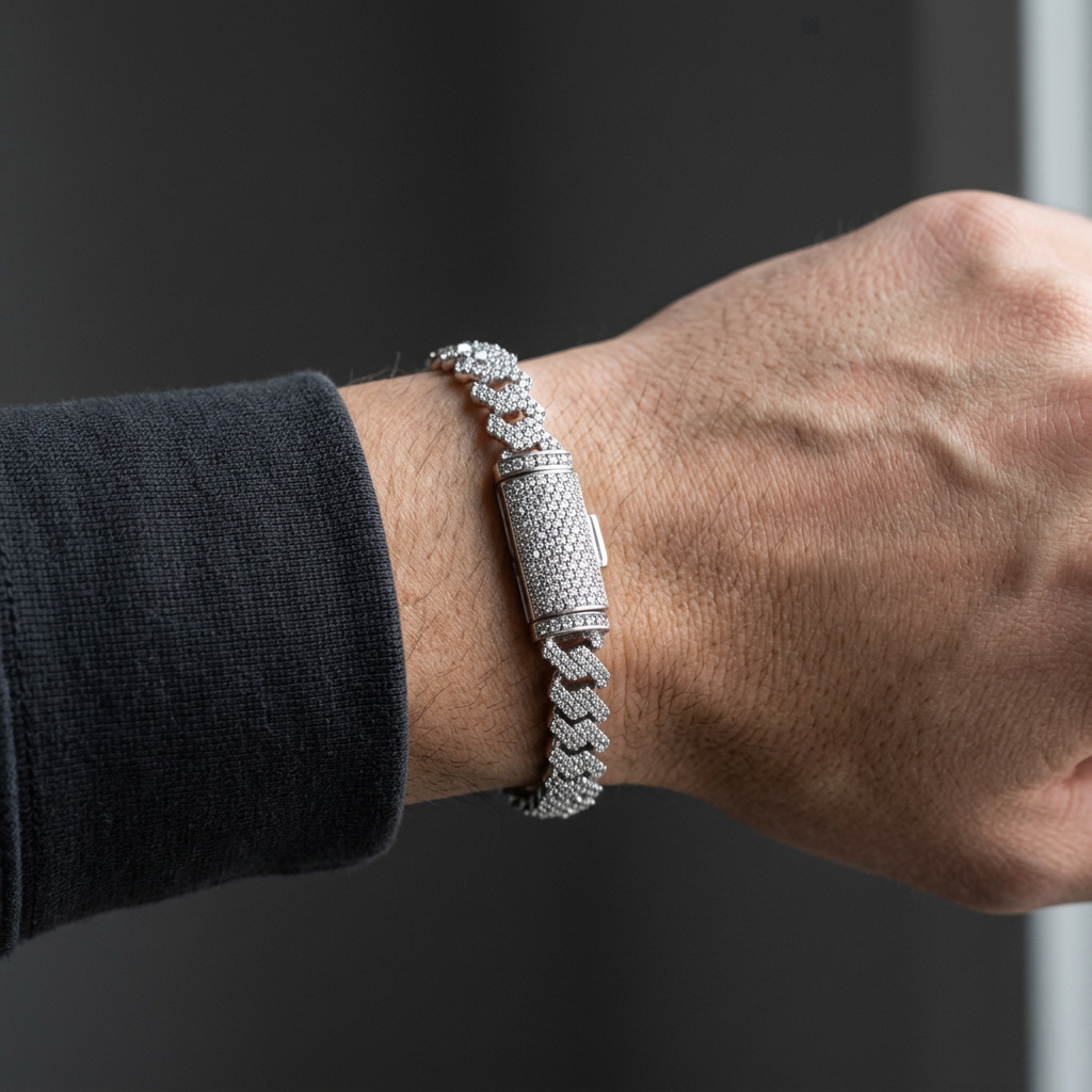 8mm Cuban bracelet wrist-wear draft
