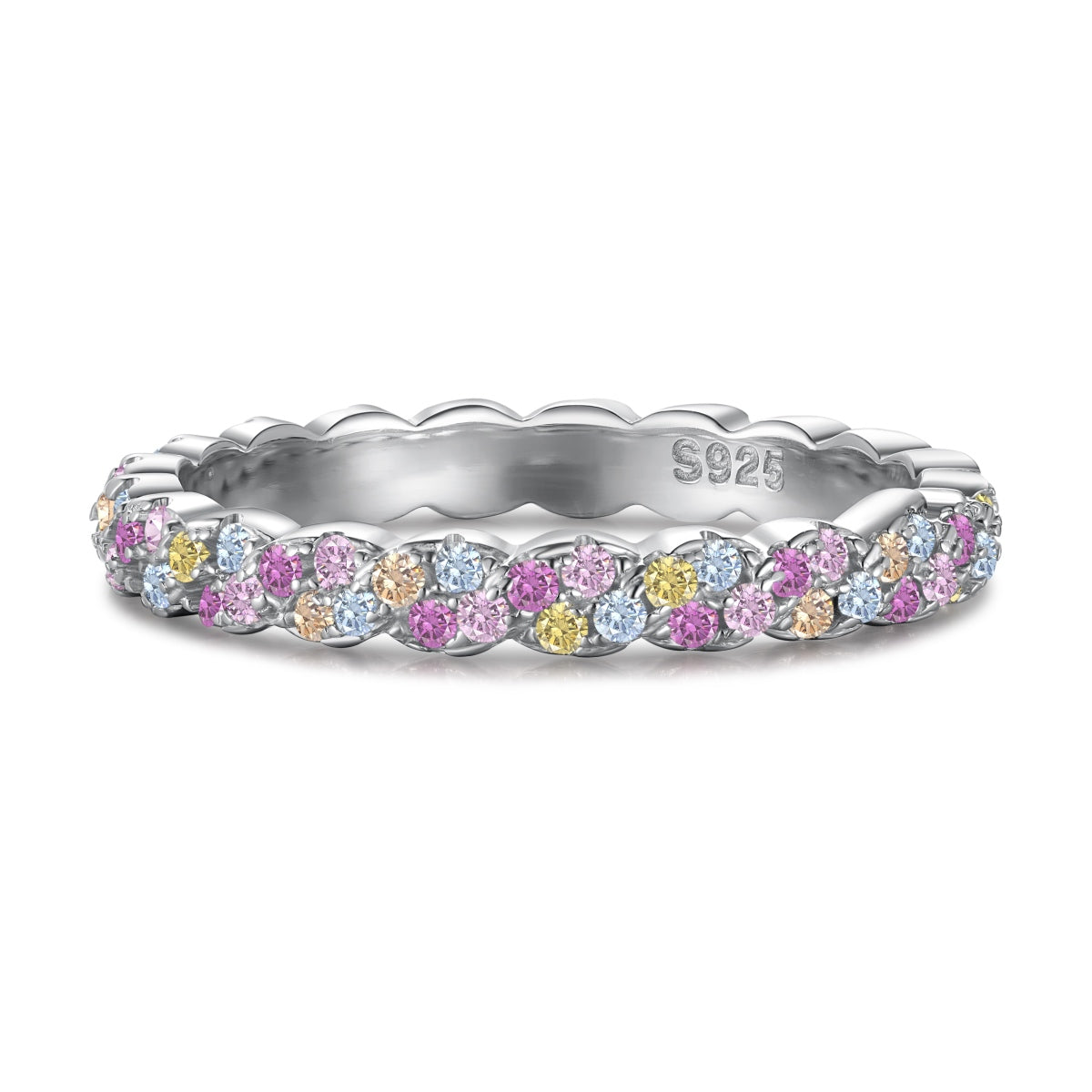 Anillo de diamantes de colores