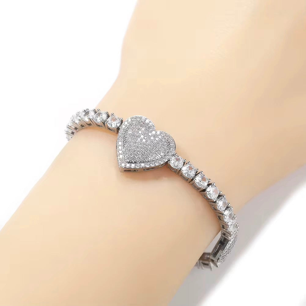 VVS Heart Tennis Bracelet (3mm / 14mm / 18mm)