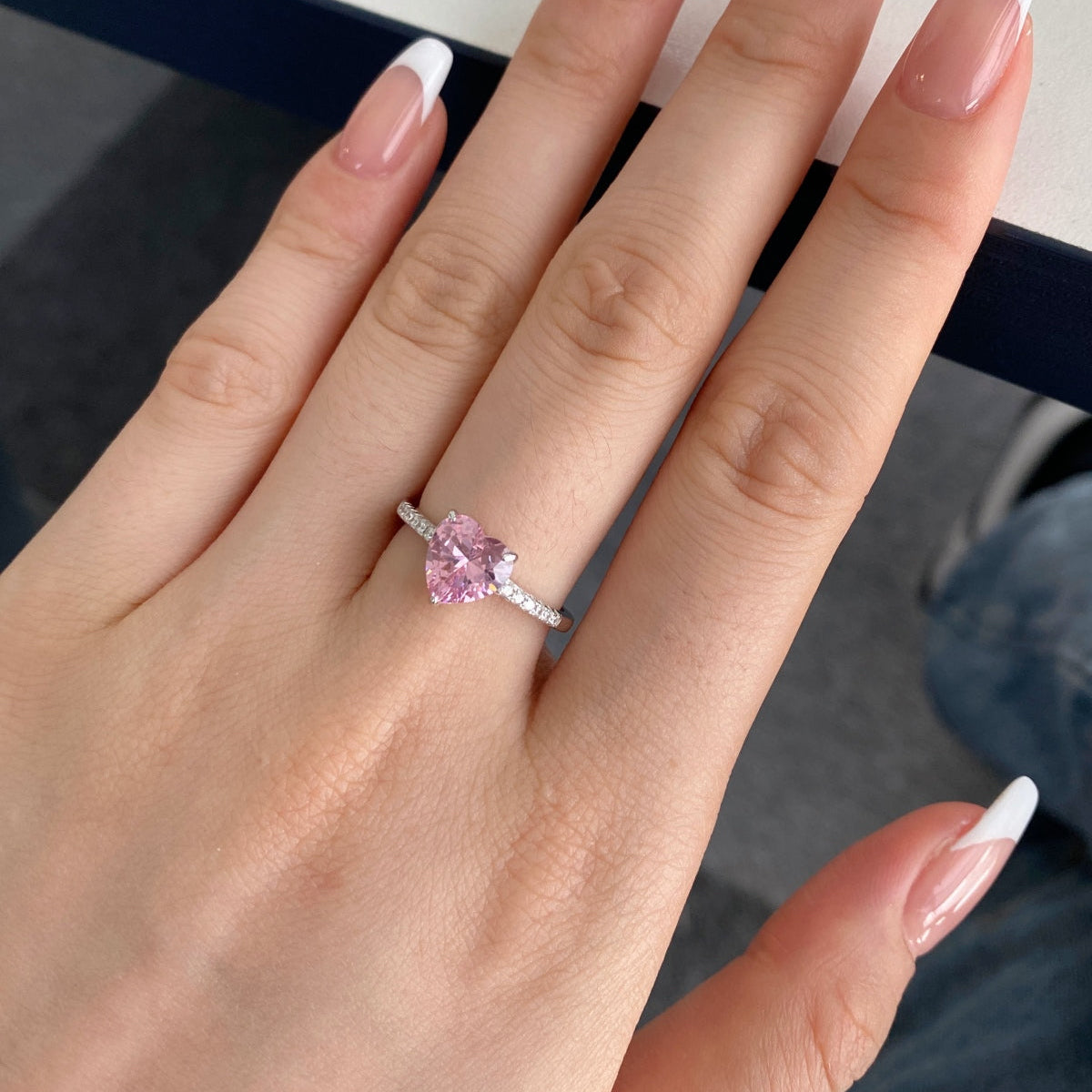 Pink Heart Diamond Ring