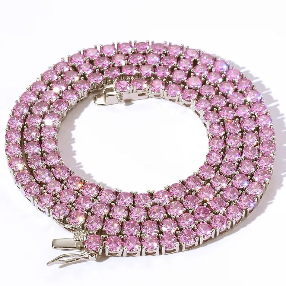 VVS Pink Tennis Necklace