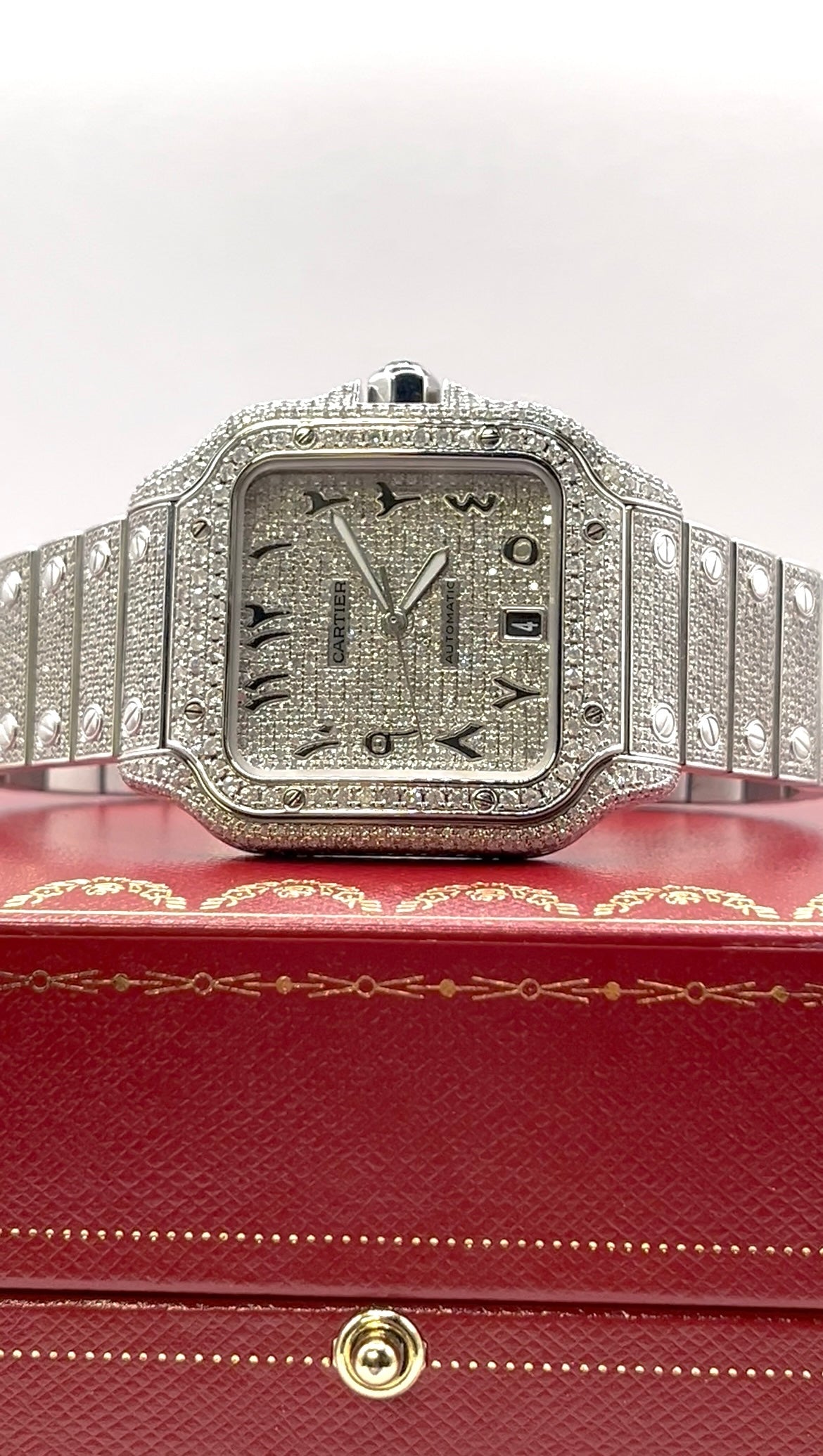 Cartier Buss Down Arabic Dial Watch