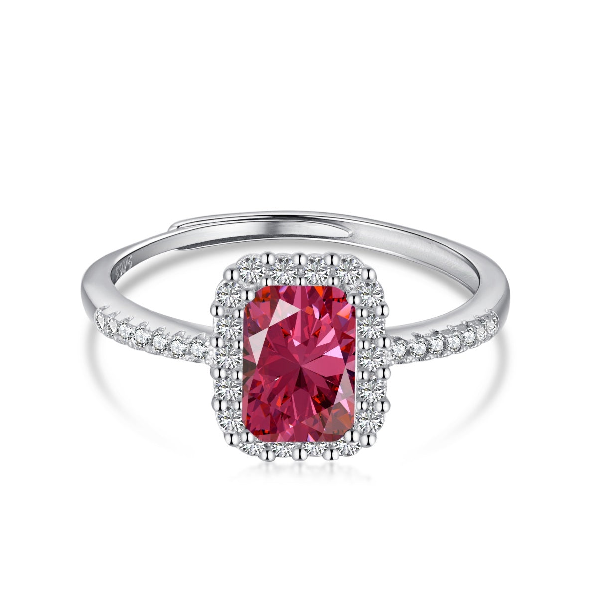 Anillo de diamante rojo