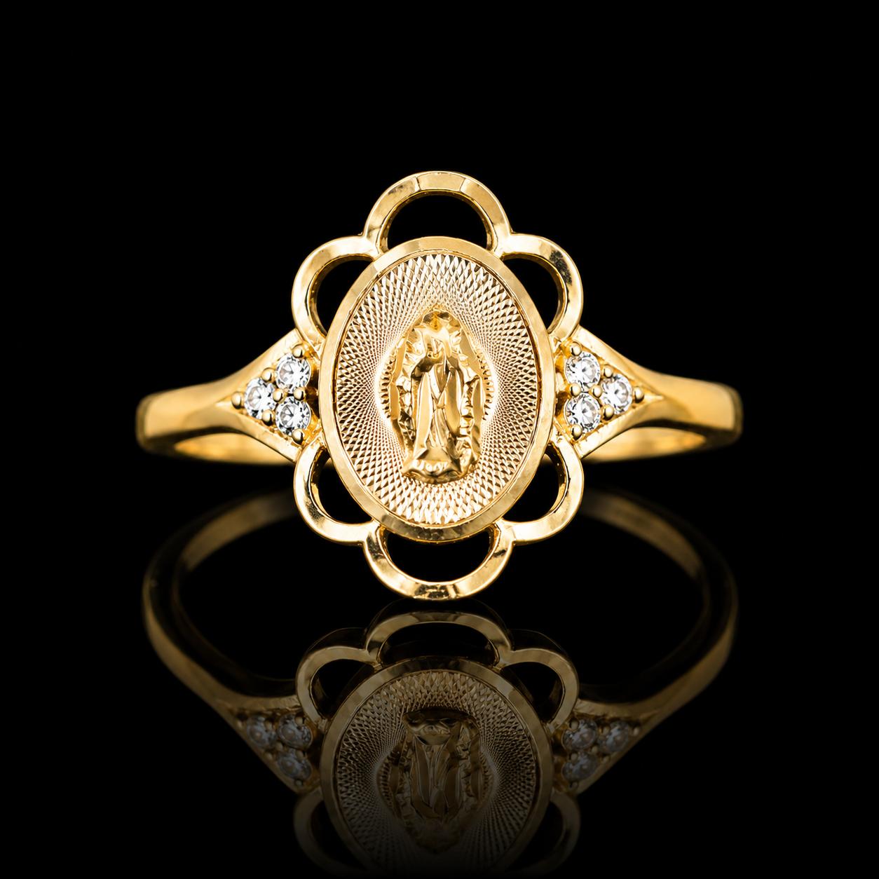 14K Gold Virgencita Blossom Ring