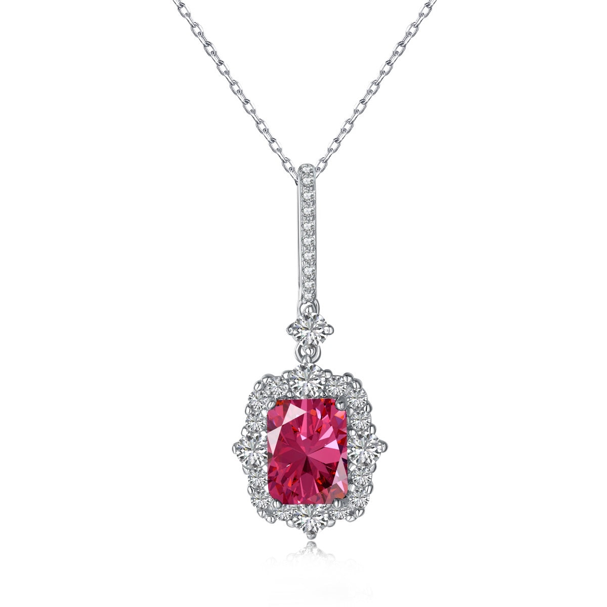 Collar de diamantes rojos