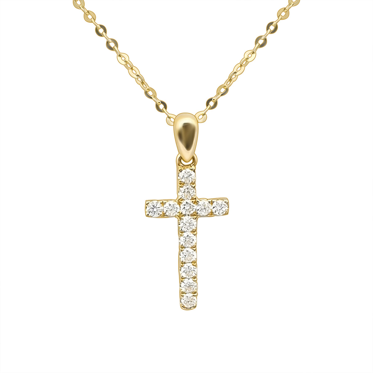 18k Gold Cruz Natural Diamond Necklace