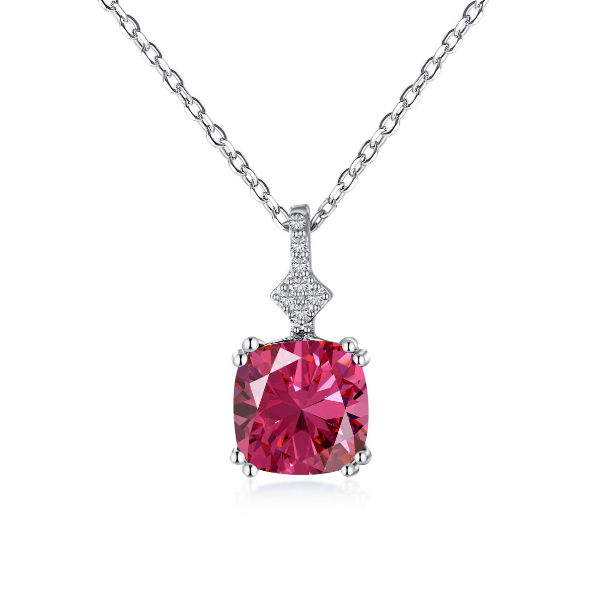 Collar de diamantes rojos