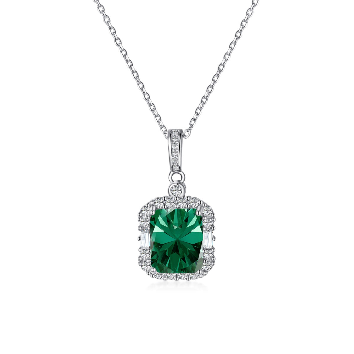 Collar de diamantes verdes