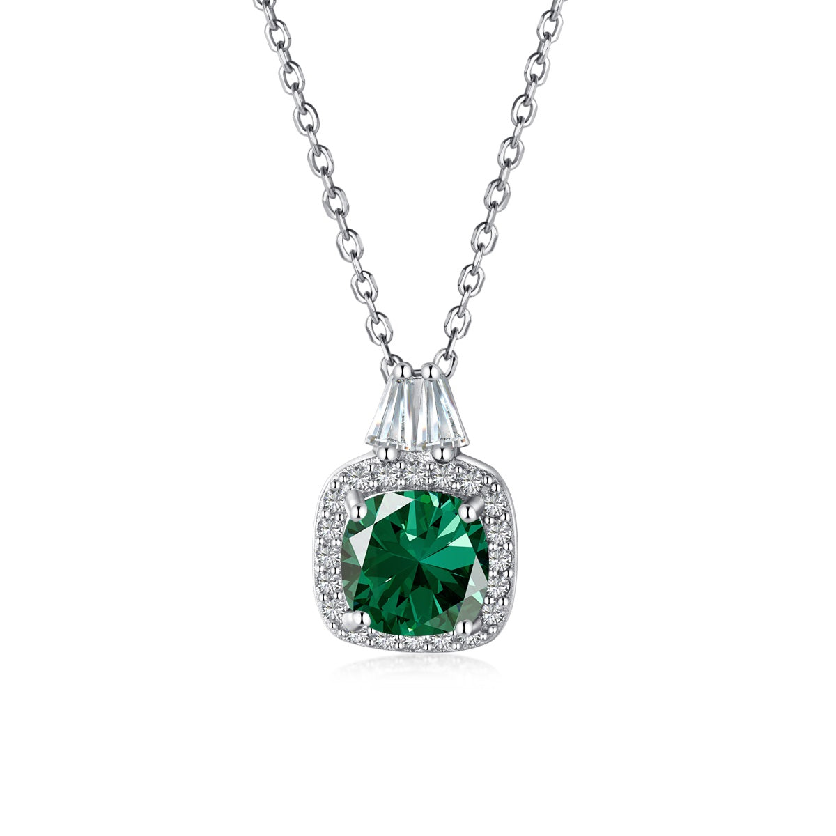 Collar de diamantes verdes