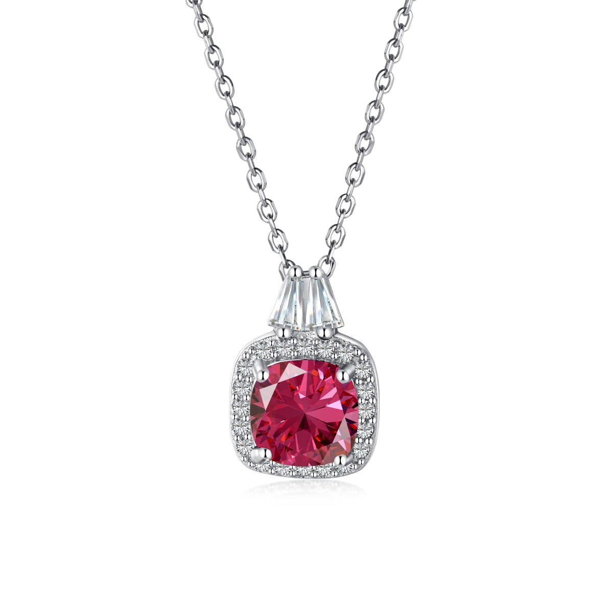 Collar de diamantes rojos