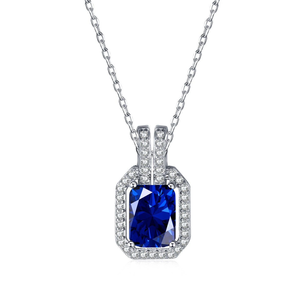 Collar de diamantes azules