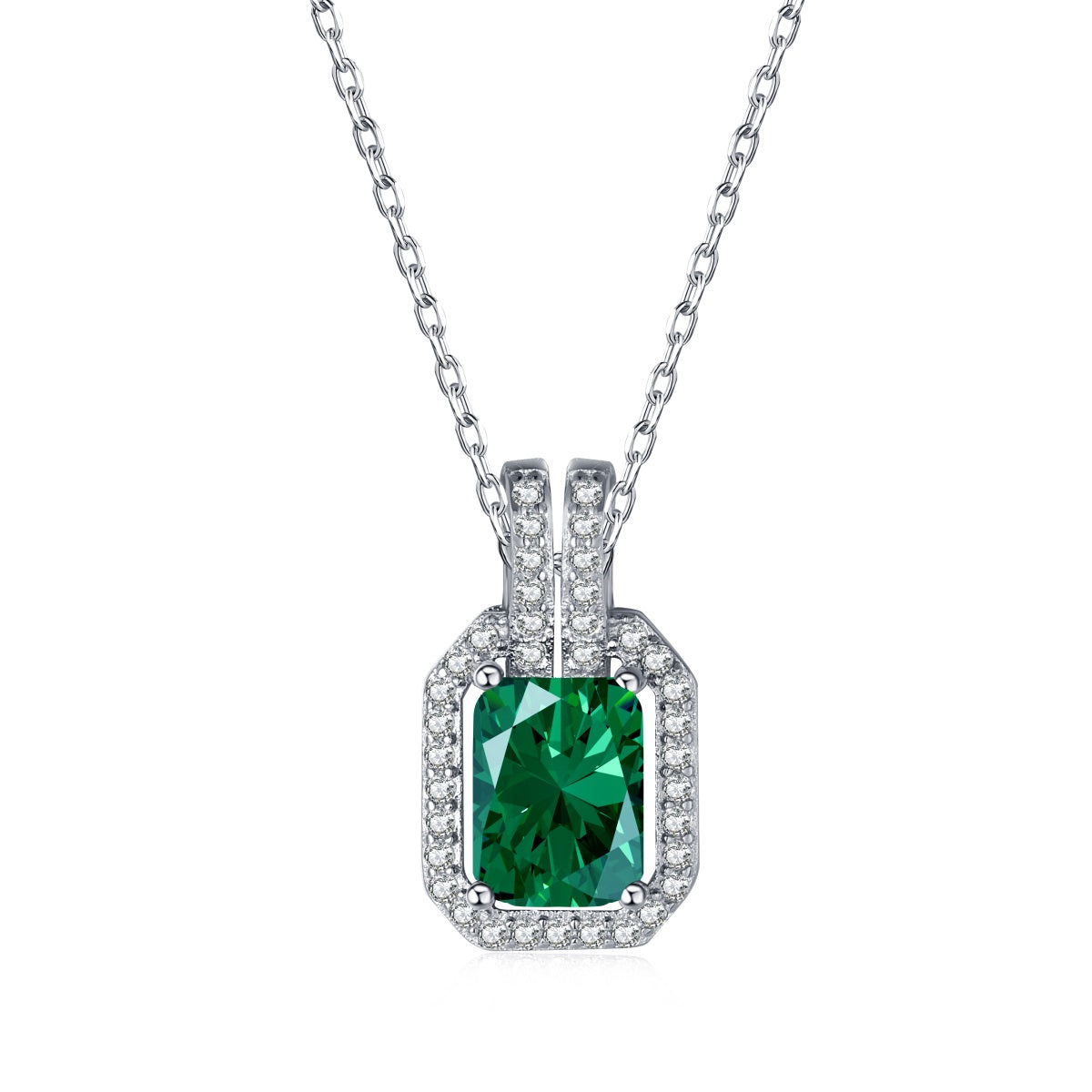 Collar de diamantes verdes