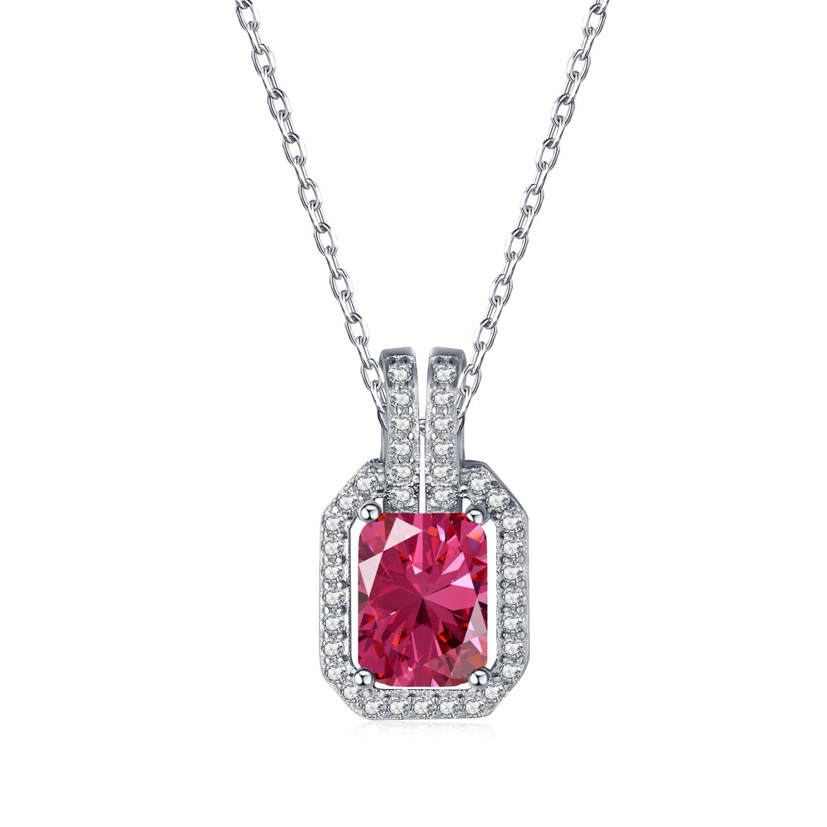 Collar de diamantes rojos