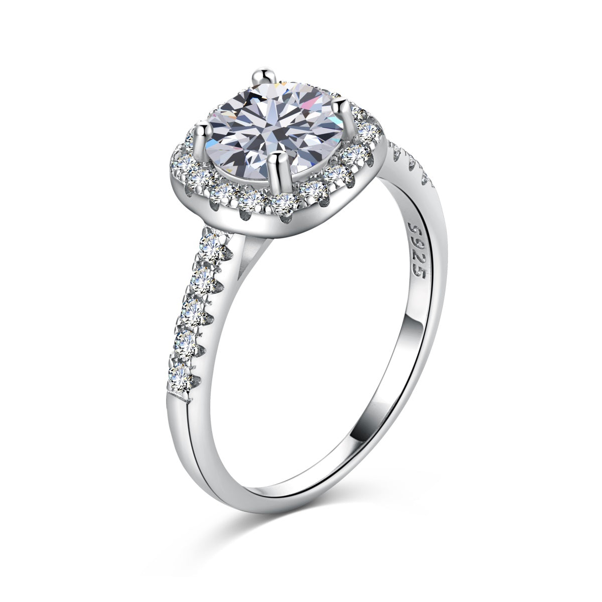 Anillo de diamantes blancos