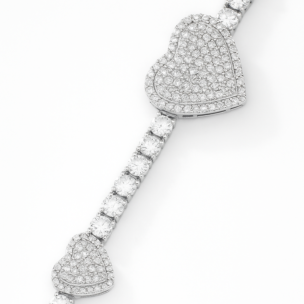 VVS Heart Tennis Bracelet (3mm / 14mm / 18mm)