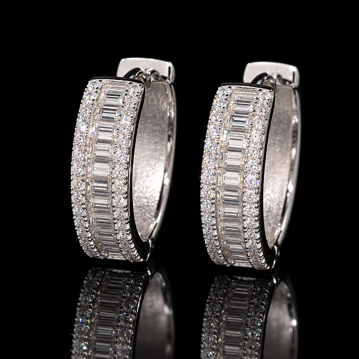 Baguette VVS Hoop Earrings