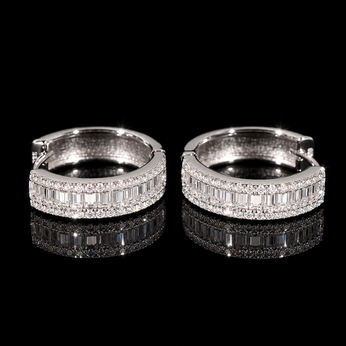 Baguette VVS Hoop Earrings
