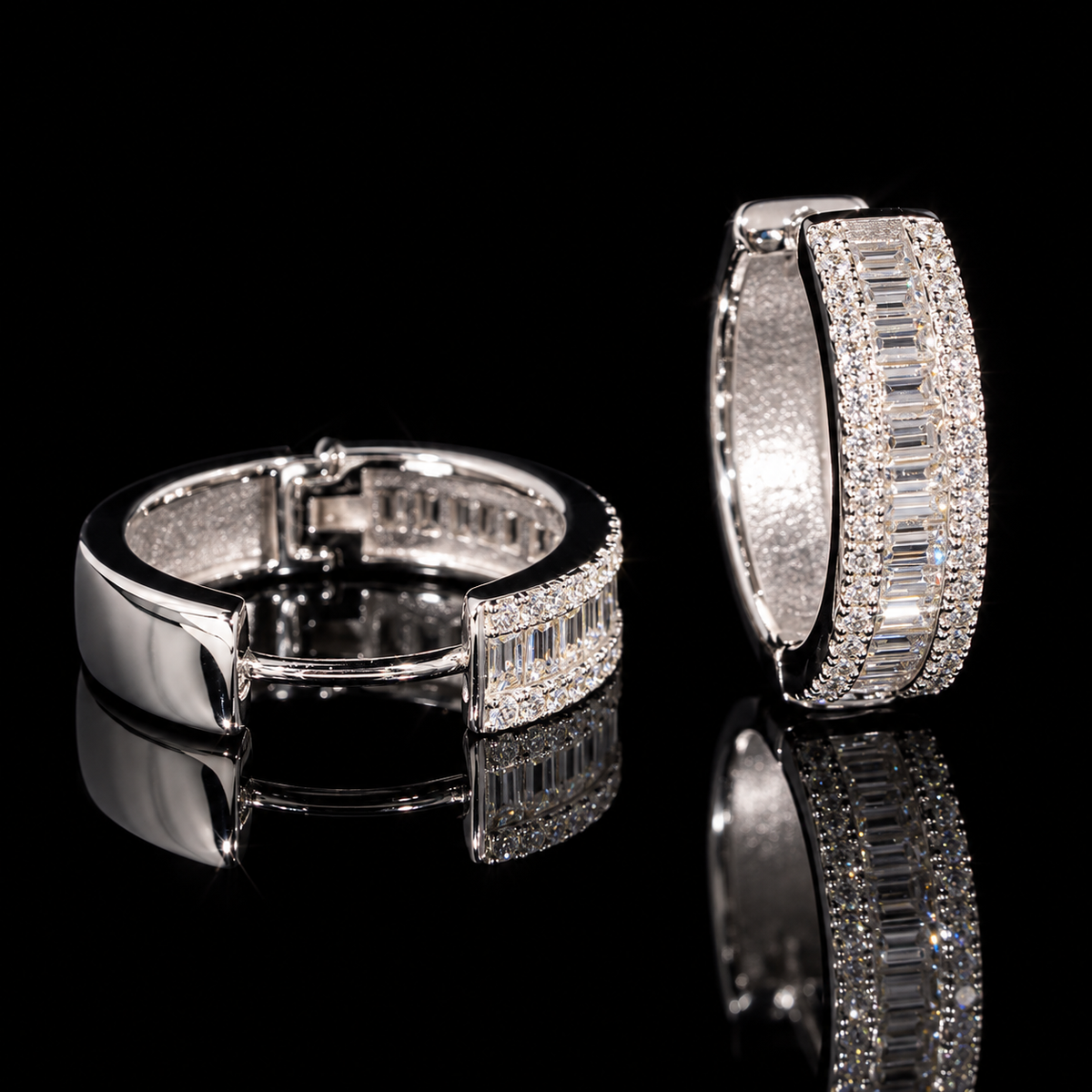 Baguette VVS Hoop Earrings
