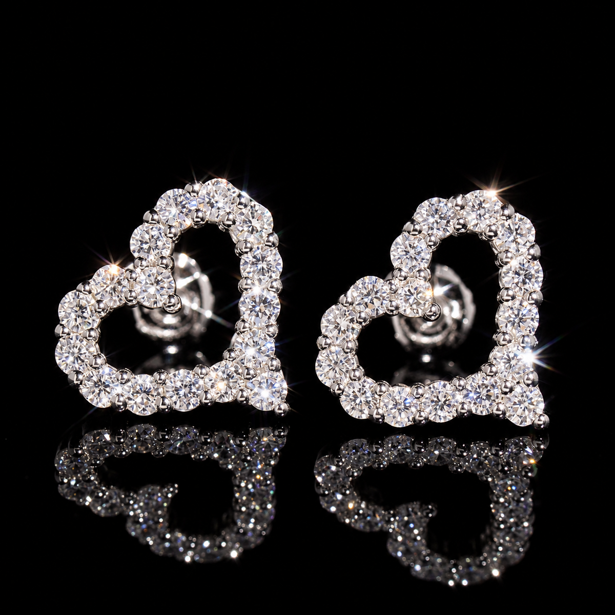 Double VVS Heart Earrings