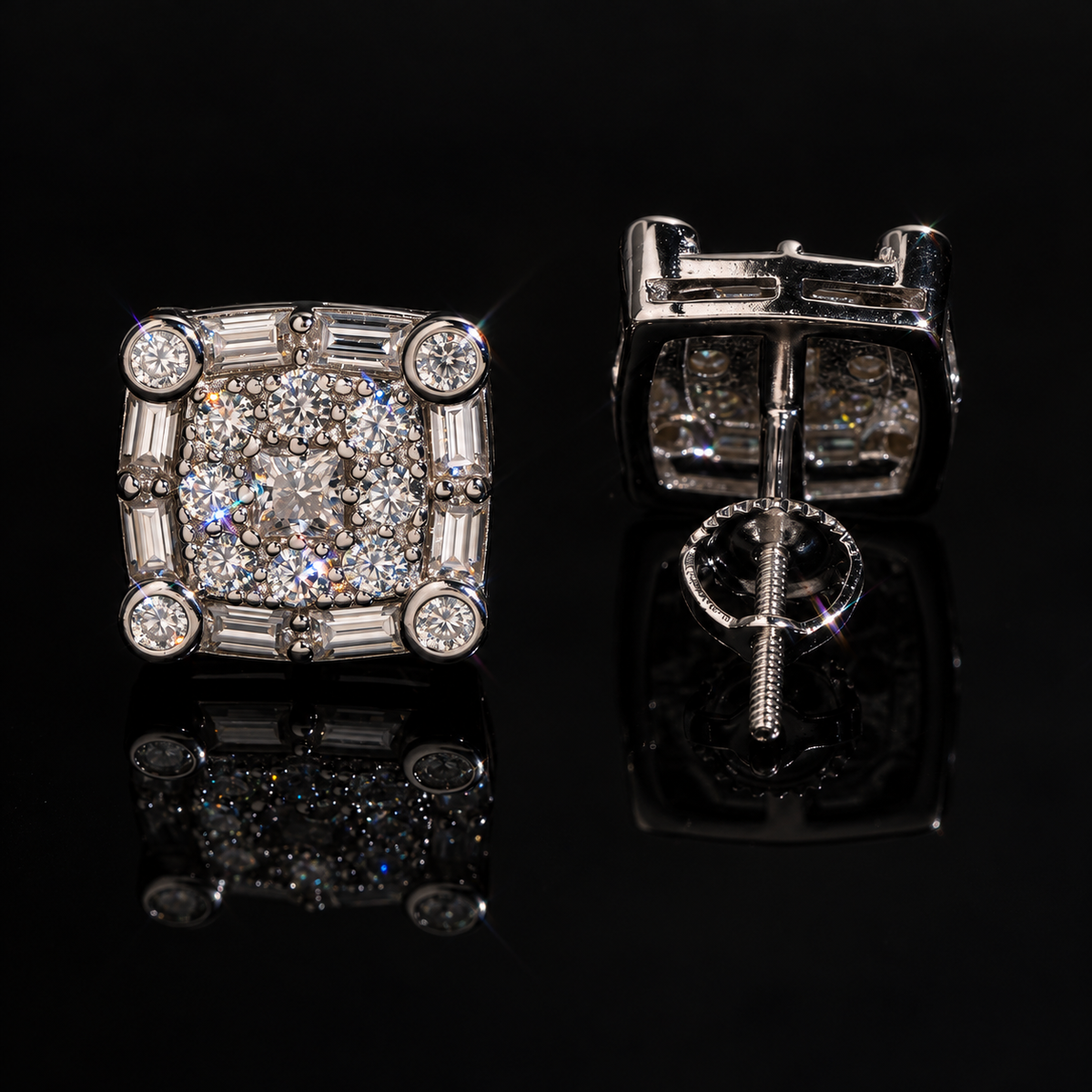 VVS Square Cluster Earrings