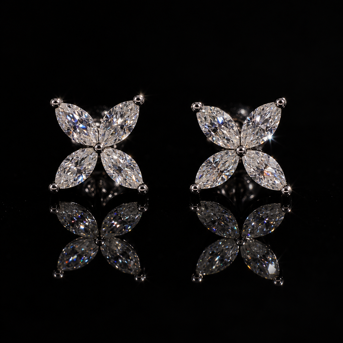 VVS Marquise Flower Earrings