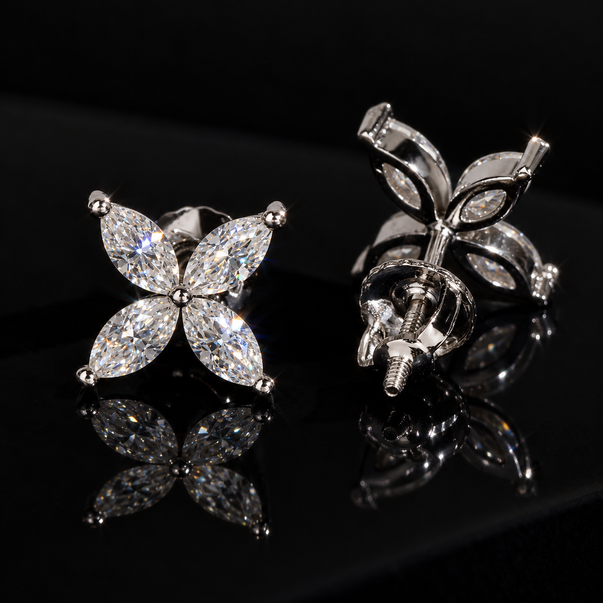 VVS Marquise Flower Earrings