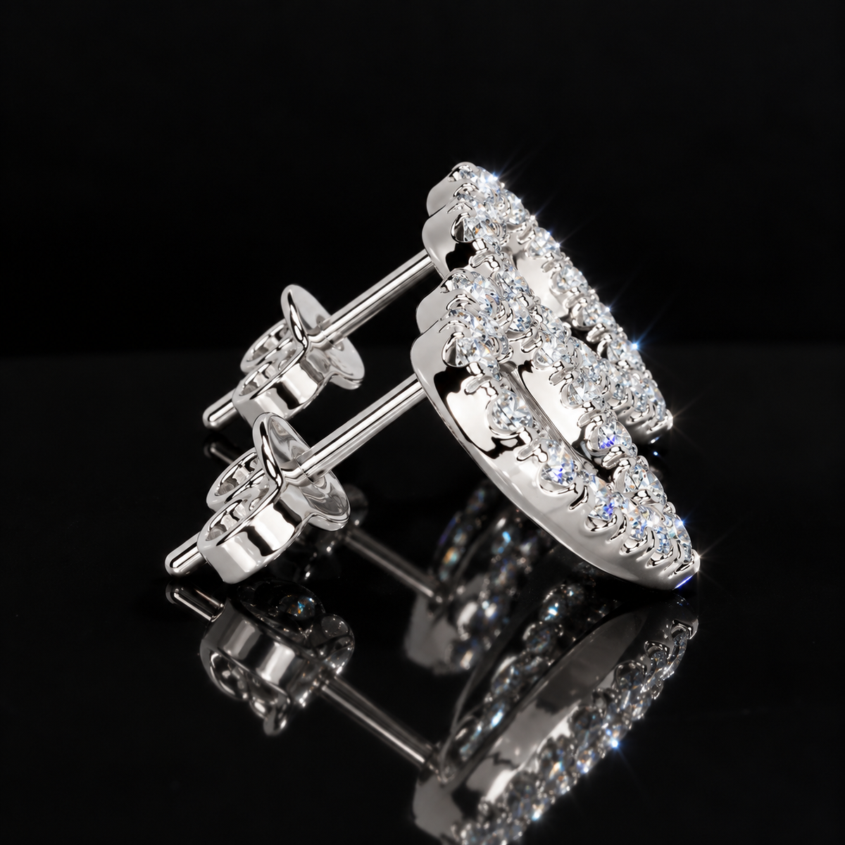 Open VVS Heart Earrings
