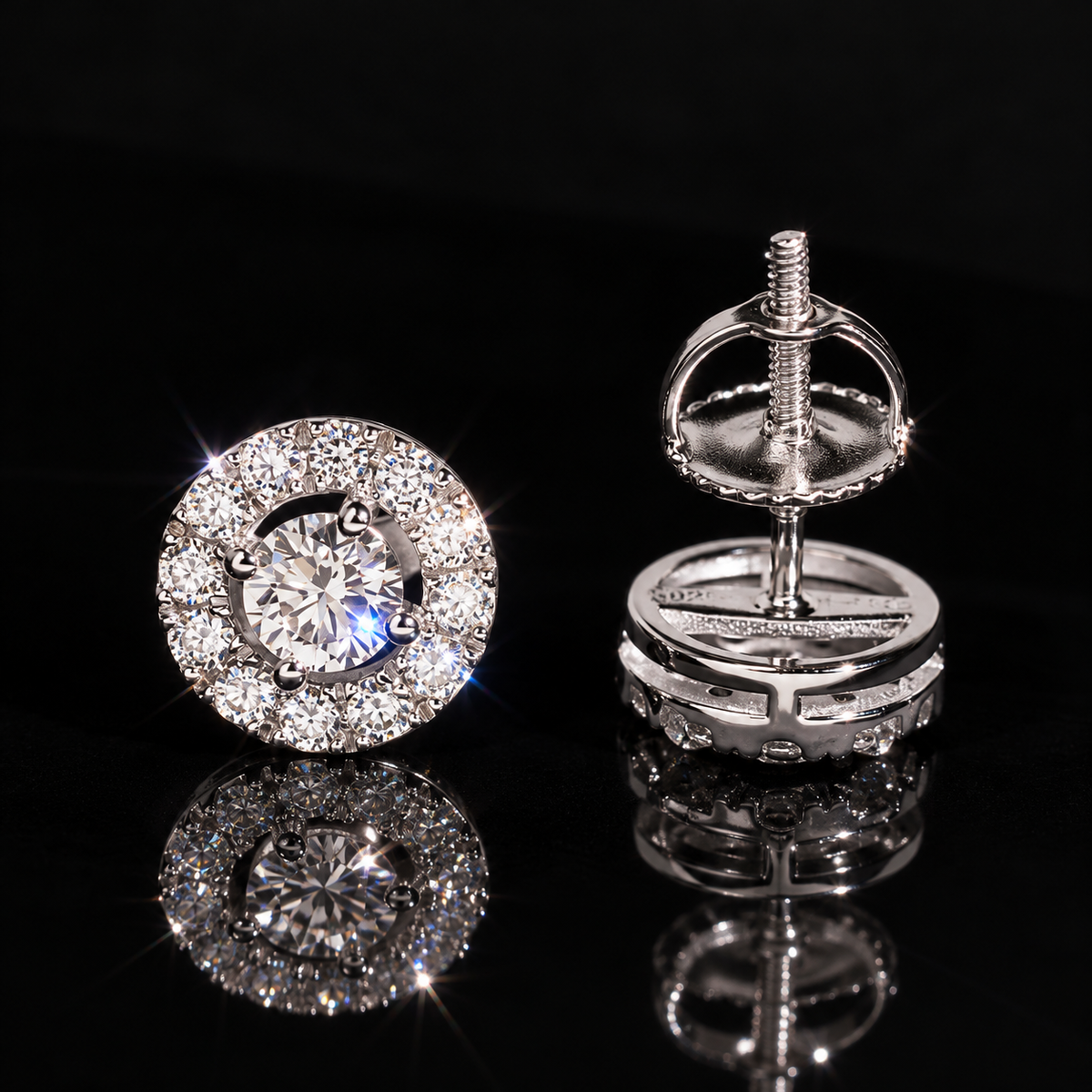 Round VVS Halo Earrings