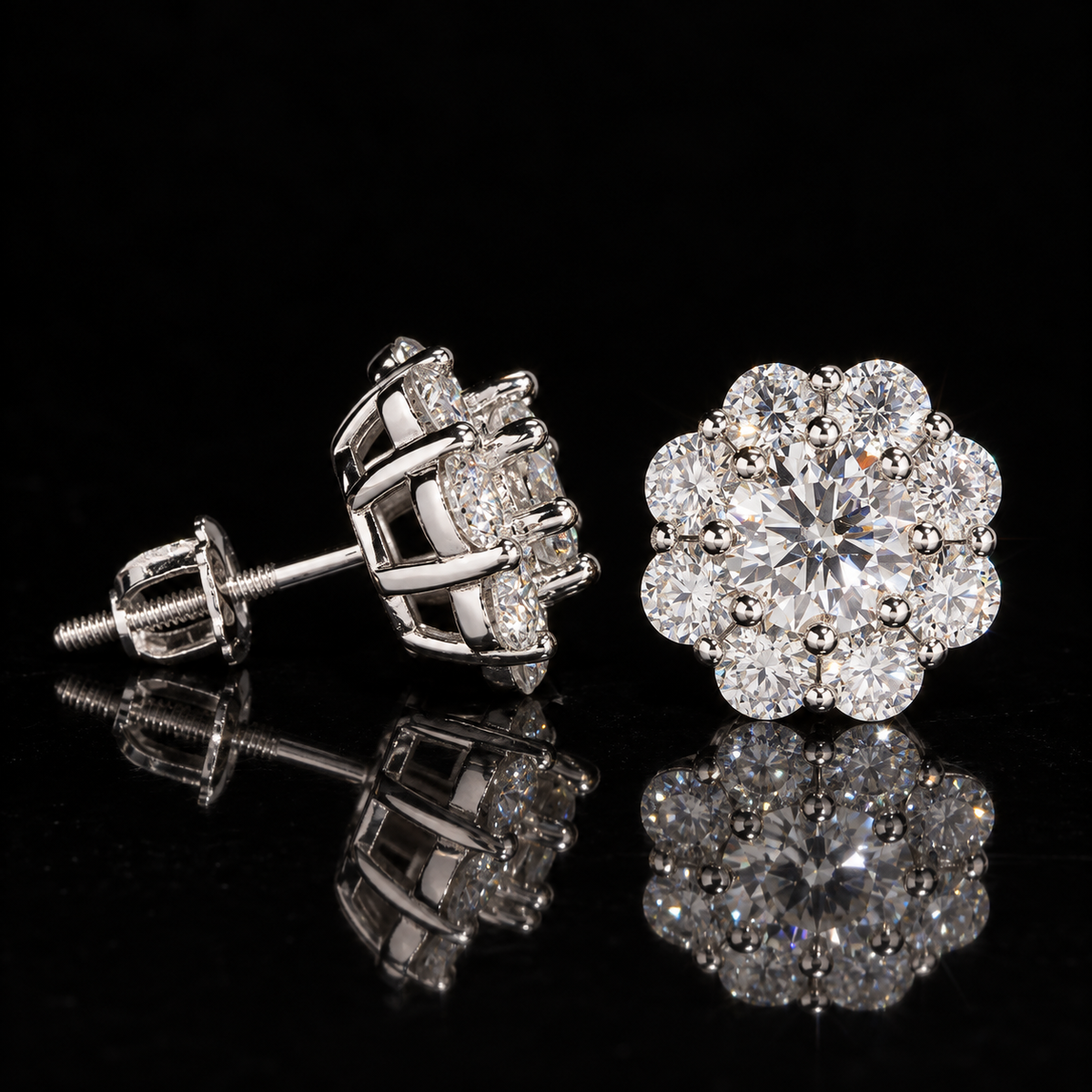 VVS Flower Cluster Earrings