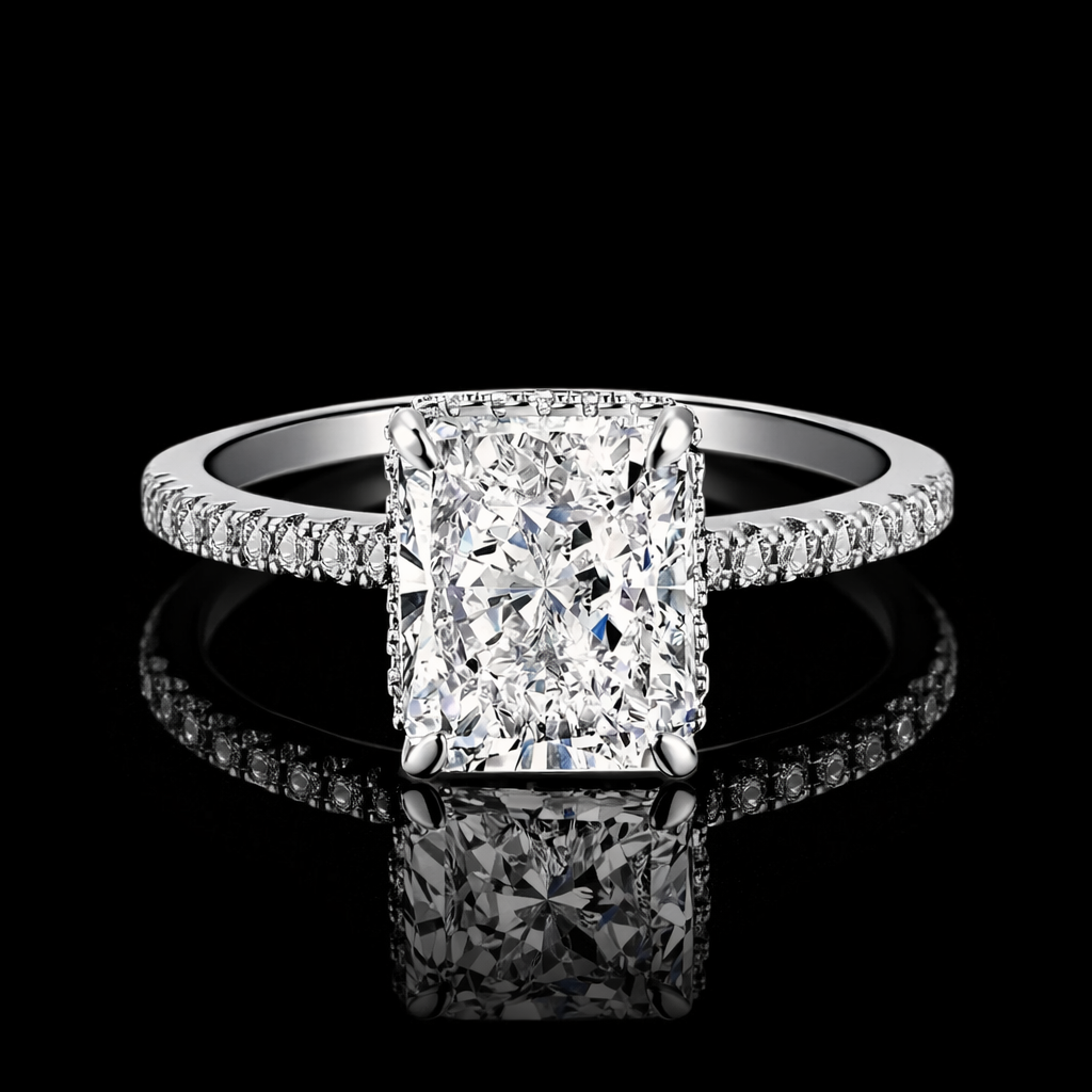 White Radiant Diamond Ring