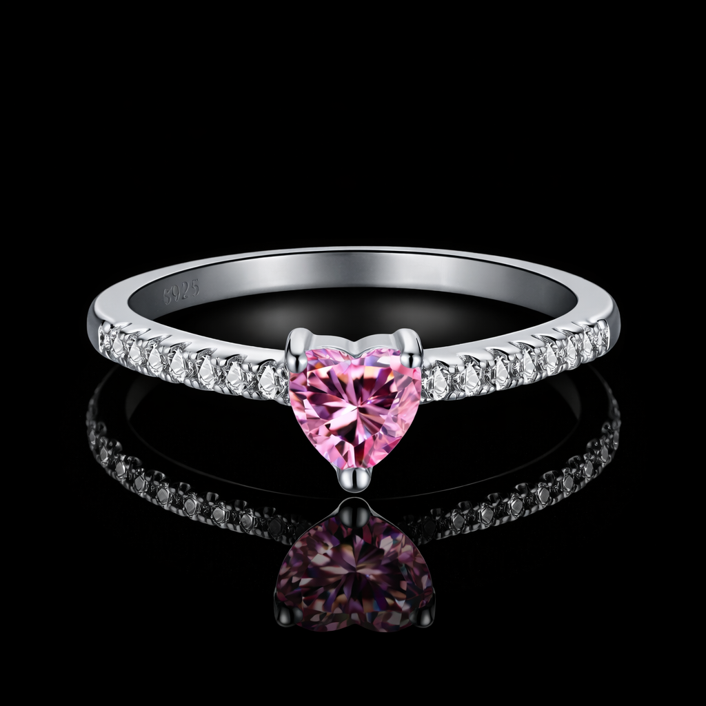 Pink Diamond Heart Ring