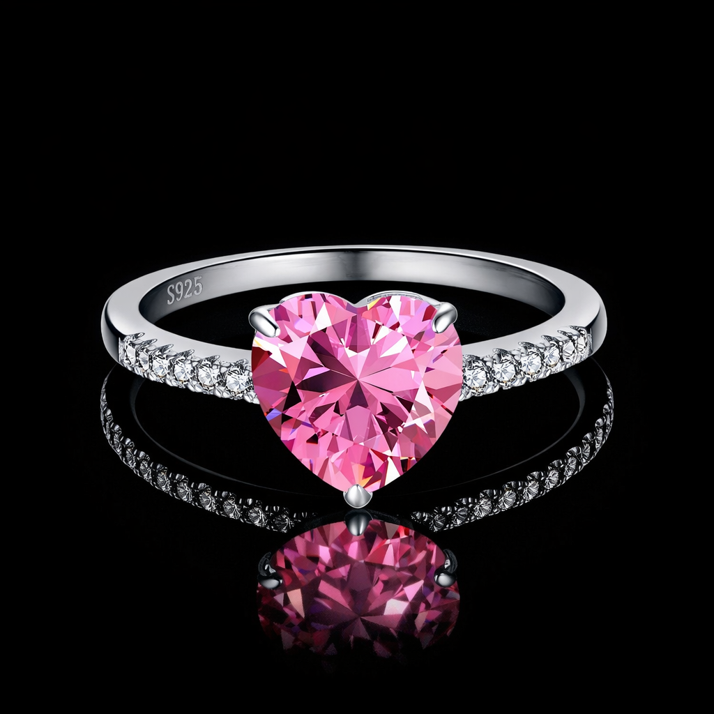Pink Heart Diamond Ring