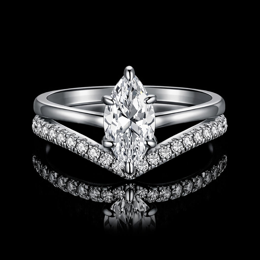 White Diamond Ring Set