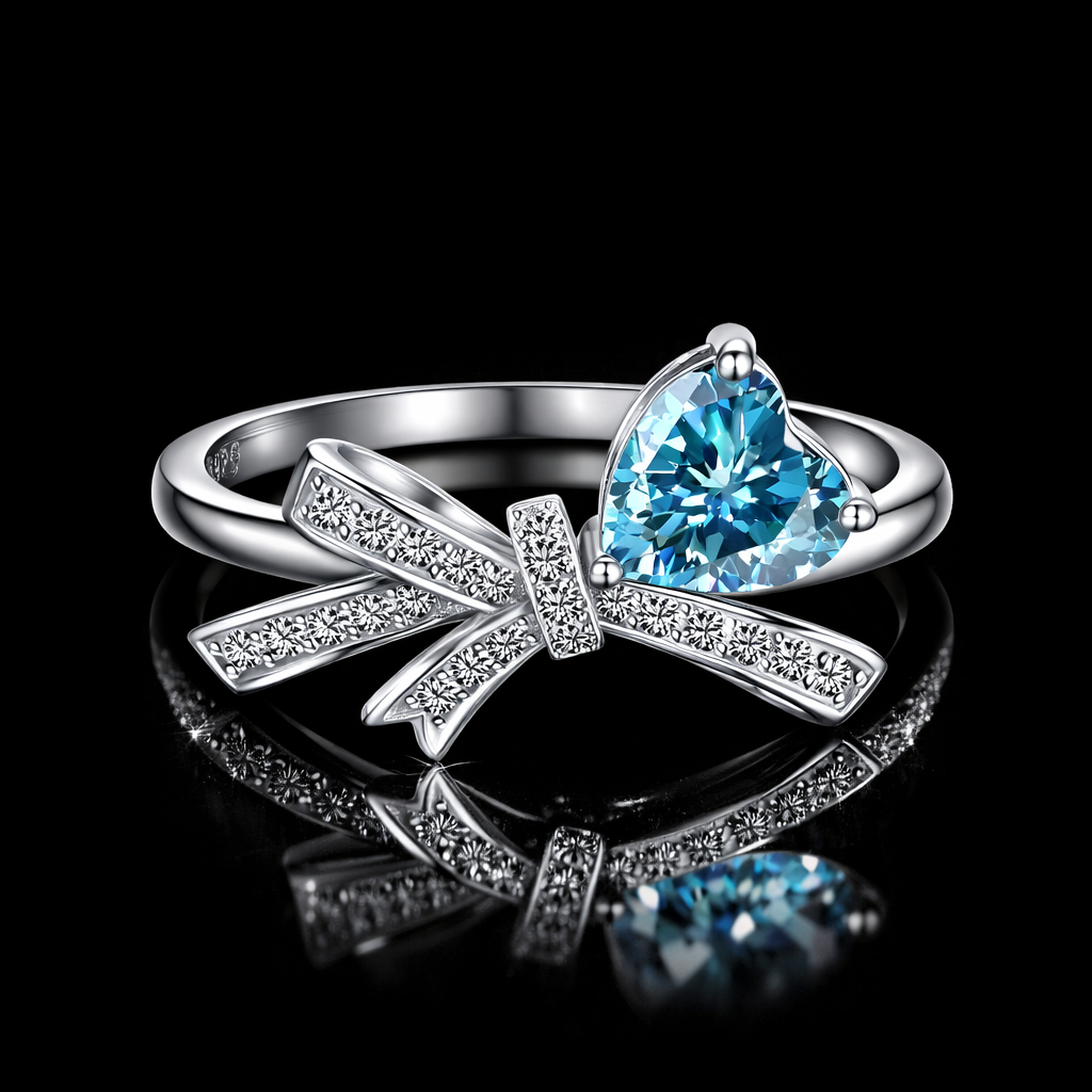Blue Bow Diamond Ring