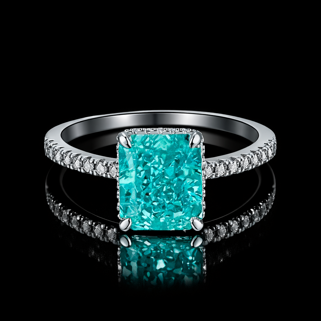 Turquoise Radiant Diamond Ring