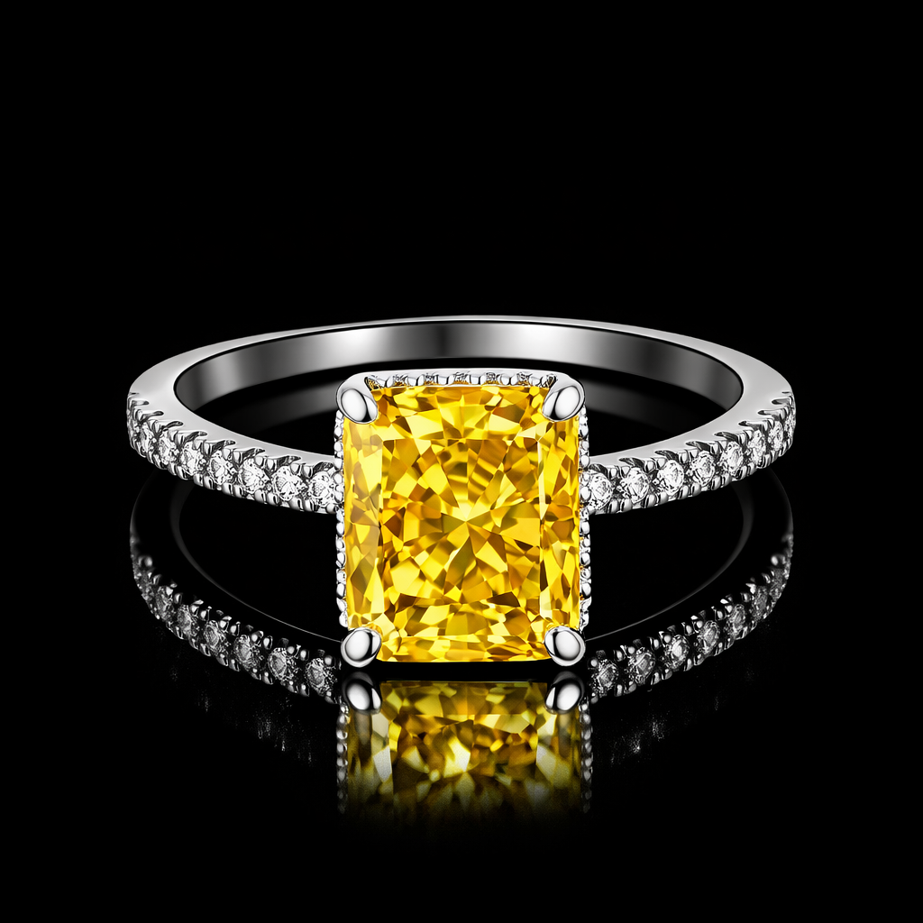 Yellow Radiant Diamond Ring