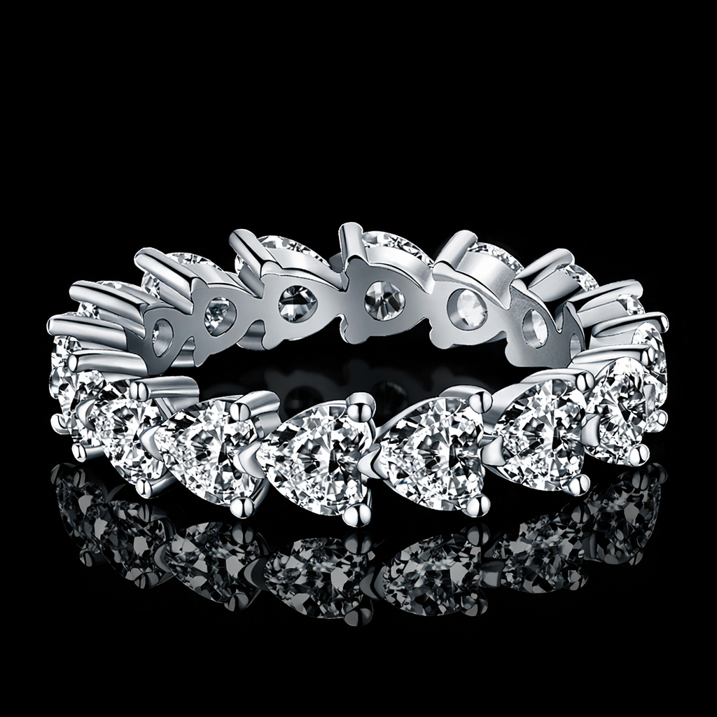 White Heart Diamond Ring