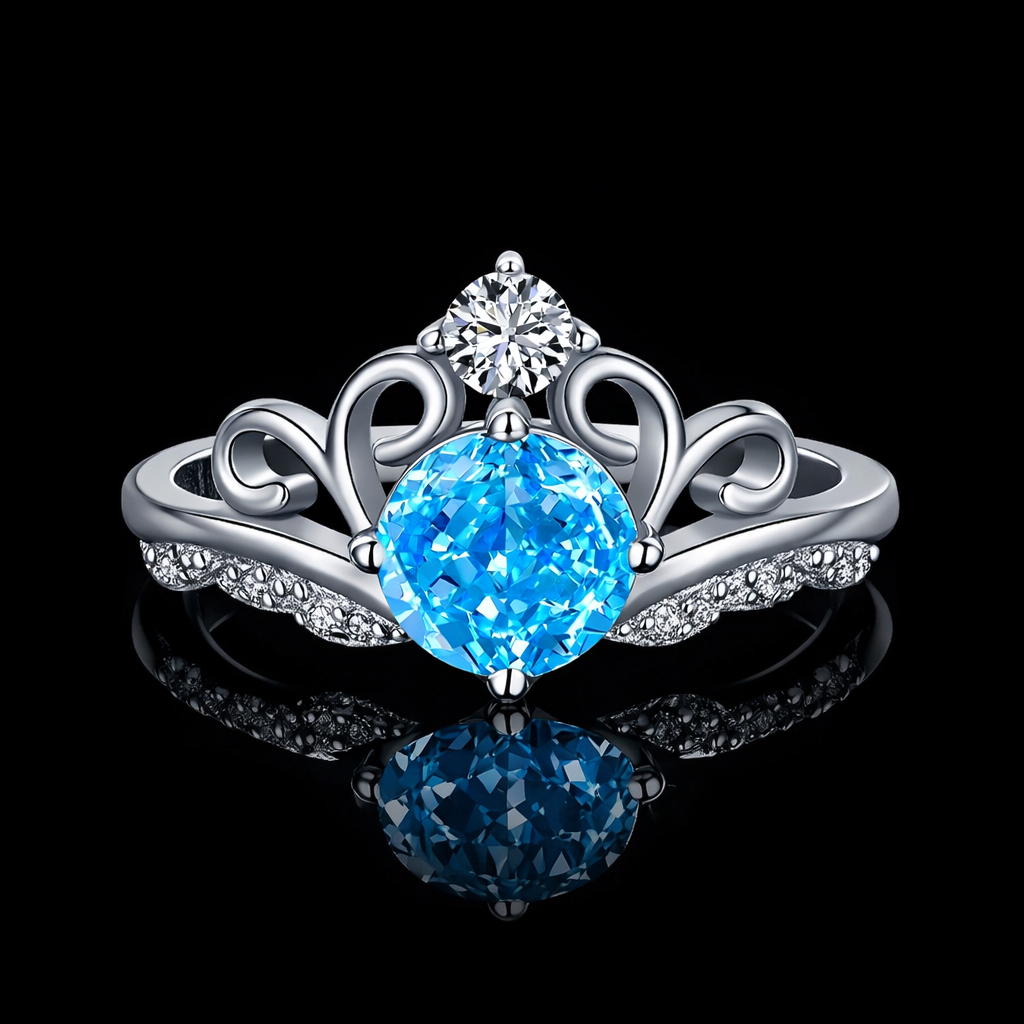 Blue Crown Diamond Ring