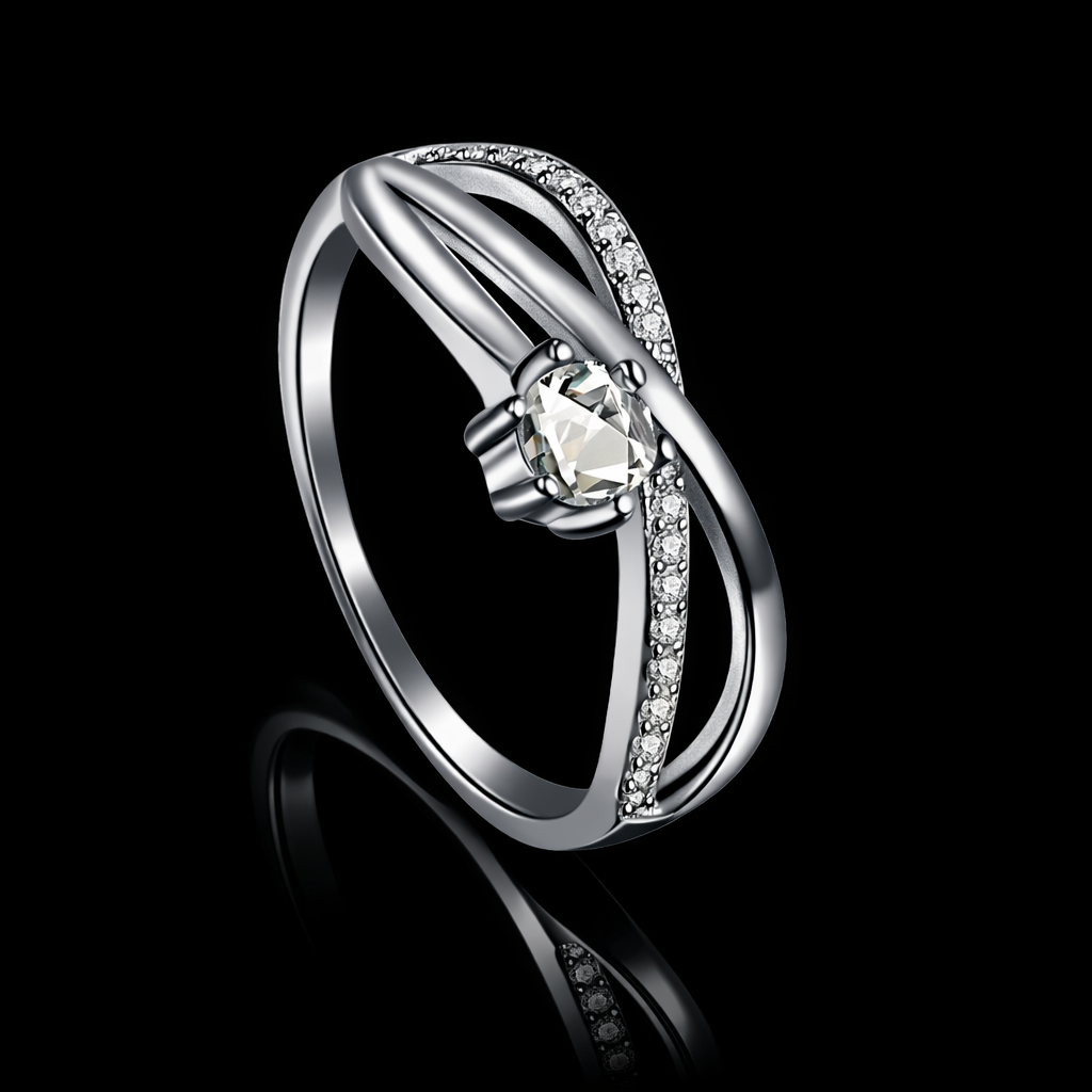White Infinity Diamond Ring